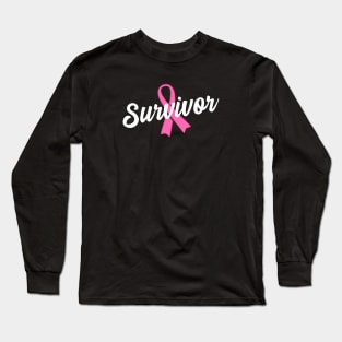 Breast Cancer Survivor - Pink Ribbon Long Sleeve T-Shirt